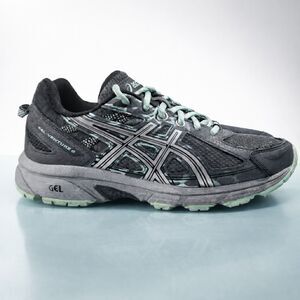 ASICS Gel Venture 6 T7G7Q Gray Mint Green Trail Running Shoes US 7.5 EU 39